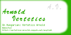 arnold vertetics business card